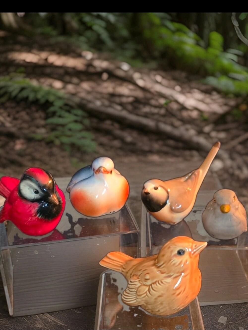 Vintage Ceramic Bird Figurine Lot / 5 Goebel West Germany Hand Painted Porcelain